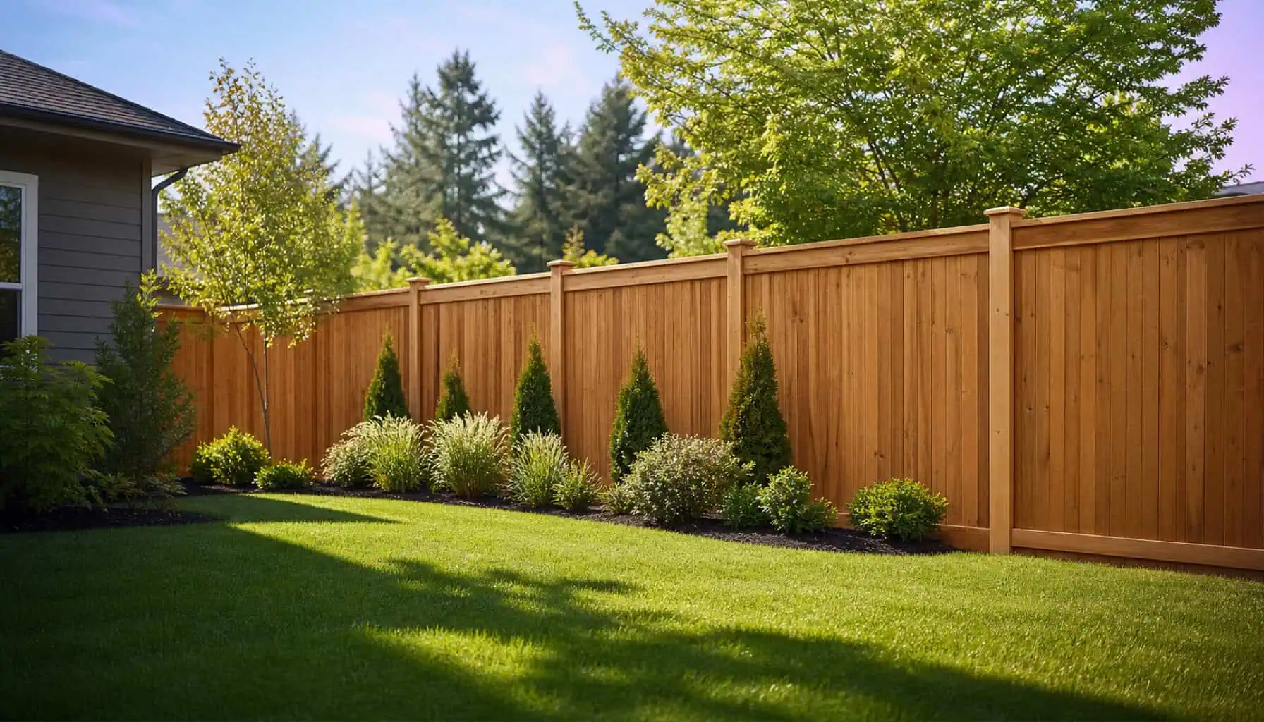 A fencing contractor installing a new fence
