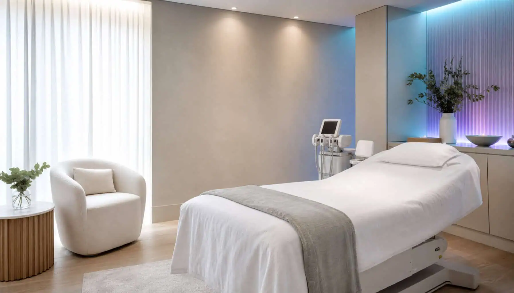 A med spa practitioner performing a treatment